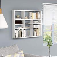 VidaXL Wandschap 90x16x78 cm bewerkt hout wit - thumbnail