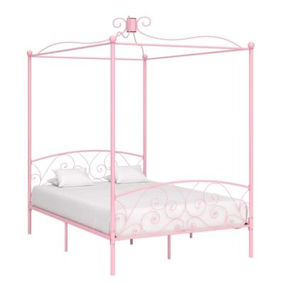 Hemelbedframe metaal roze 140x200 cm Hemelbedframe metaal roze 140x200 cm