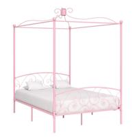 Hemelbedframe metaal roze 140x200 cm - thumbnail