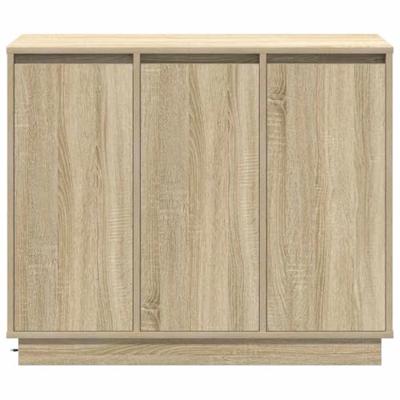 LED Sideboard Sonoma Eiken 90 x 32 x 75 cm Bewerkt hout
