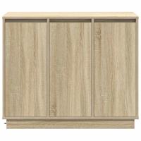LED Sideboard Sonoma Eiken 90 x 32 x 75 cm Bewerkt hout - thumbnail