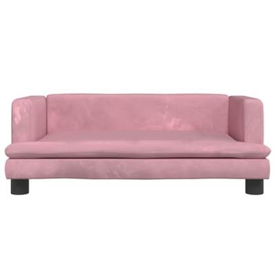 vidaXL Hondenmand 80x45x30 cm fluweel roze, hondenbank, hondenbed, dierenmand, huisdierenbank, huisdierenmand, dierenbed, huisdierenbed, hondenkussen