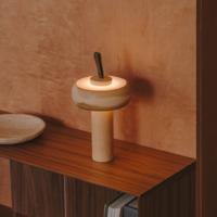 Kave Home Draagbare Tafellamp 'Luba' Essenhout, 30cm - thumbnail