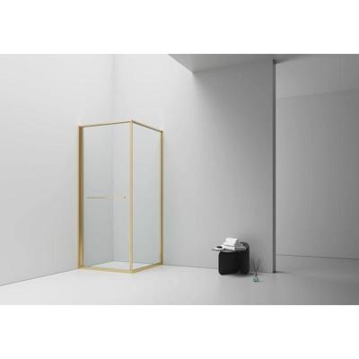 Aloni Inslide Douchecabine - 90x90x200cm - veiligheidsglas - 6mm - omkeerbaar - goud geborsteld DW-9090BG