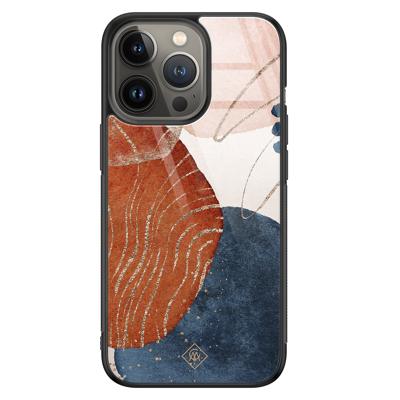 iPhone 13 Pro glazen hardcase - Abstract terracotta