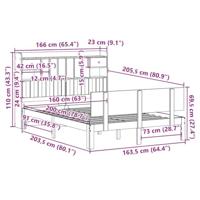 Bed met boekenkast zonder matras massief grenenhout 160x200 cm - thumbnail