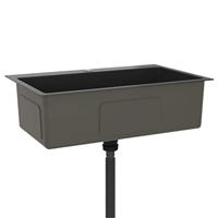 VidaXL Gootsteen handgemaakt roestvrij staal zwart - thumbnail