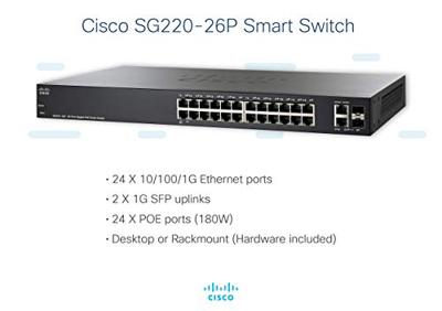 Small Business Smart Plus SG220-26P - Switch - Beheerd - 24 x 10/100/1000 (PoE+) + 2 x Gigabit SFP-combinatie - desktop, rack-uitvoering - PoE+ (180 W) Small Business Smart Plus SG220-26P - Switch - Beheerd - 24 x 10/100/1000 (PoE+) + 2 x Gigabit SFP-combinatie - desktop, rack-uitvoering - PoE+ (180 W)