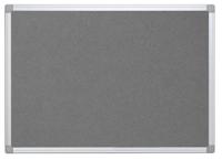 Q-CONNECT textielbord, met aluminium frame, 90 x 60 cm, grijs - thumbnail
