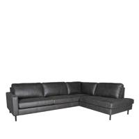 LABEL51 Hoekbank Genua - Antraciet - Microfiber - 2,5-Zits + Ottomane - thumbnail