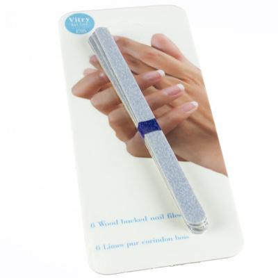 Vitry Nail Care Wooden Backed Files 17cm Vijl Ref.69 6Stuks