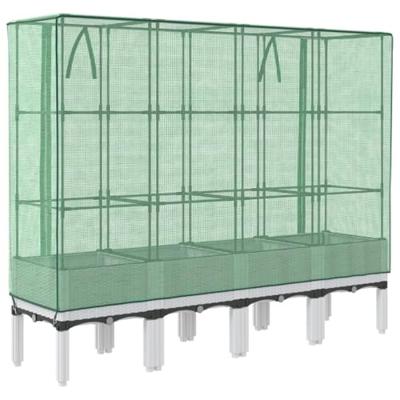 VidaXL Plantenbak verhoogd met kashoes 160x40x140 cm rattanlook VidaXL Plantenbak verhoogd met kashoes 160x40x140 cm rattanlook