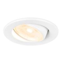 Malta LED inbouwspot - 5 Watt 400 lumen - 2700K warm wit - Dimbaar - Rond - Kantelbaar - IP44 waterdicht - Wit - Incl. Quick Connector box - thumbnail