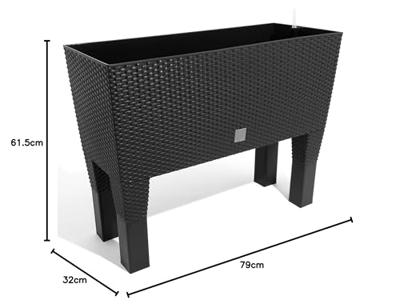 Prosperplast Bloembak (Antraciet, 80 x 33 x 62 cm)