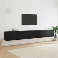 Wandtv-kast Set 3 pcs Zwart Eiken 100 x 34,5 x 40 cm - thumbnail