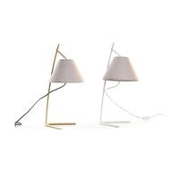 Bureaulamp DKD Home Decor Gouden Metaal Linnen Wit 50 W Modern (25 x 31 x 57 cm) (2 Stuks) - thumbnail