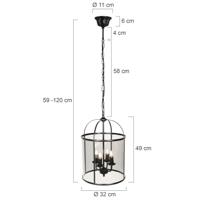 Steinhauer Klassieke hanglampPimpernel zwart 4-lichts - 5972ZW - thumbnail