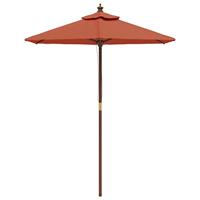 VidaXL Parasol met houten paal 196x231 cm terracottakleurig - thumbnail