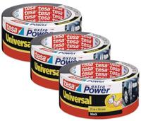 tesa extra Power® UNIVERSAL 56388 Textieltape Zwart (l x b) 25 m x 50 mm 3 stuk(s) - thumbnail