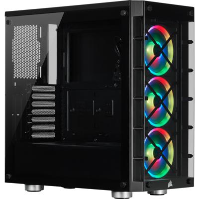 iCUE 465X RGB - Midtowermodel - ATX - geen voeding (ATX) - 3x RGB fan - USB/Audio - zwart iCUE 465X RGB - Midtowermodel - ATX - geen voeding (ATX) - 3x RGB fan - USB/Audio - zwart