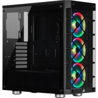 iCUE 465X RGB - Midtowermodel - ATX - geen voeding (ATX) - 3x RGB fan - USB/Audio - zwart - thumbnail