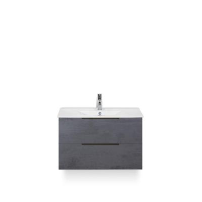 Seville Badmeubelset 80 cm - Beton Antraciet Edge greep - Wastafel Enjoy