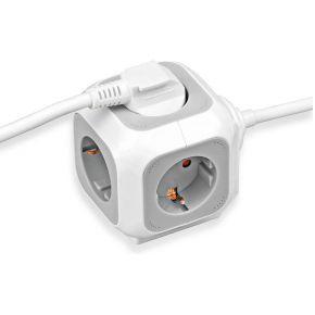 Brennenstuhl 1150090 Stekkerdooskubus 4-voudig Wit, Lichtgrijs Randaarde stekker 1 stuk(s)