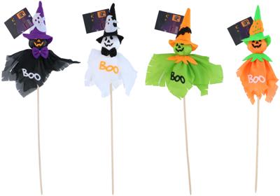 Halloween geest op stok 50 cm