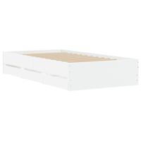 Bedframe met lades bewerkt hout wit 90x190 cm - thumbnail