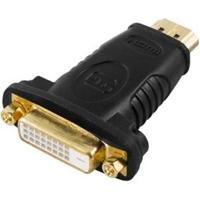 Deltaco HDMI-10 19-pin HDMI DVI Zwart kabeladapter/verloopstukje - thumbnail