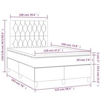 Boxspring met matras en LED stof lichtgrijs 120x190 cm - thumbnail