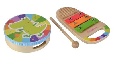 Eichhorn houten trommel en xylofoon muziekset 3dlg.