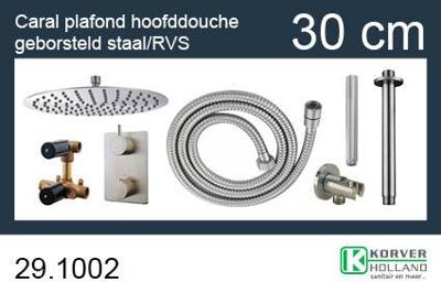 Regendouche set Wiesbaden Brushed UFO | Inbouw | Thermostaatkraan | 2-weg | Rond | Geborsteld staal Regendouche set Wiesbaden Brushed UFO | Inbouw | Thermostaatkraan | 2-weg | Rond | Geborsteld staal