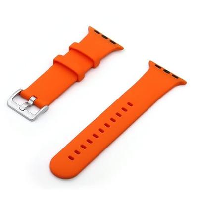 Rubberen sportbandje met gesp - Oranje - Geschikt voor Apple Watch 38mm / 40mm / 41mm / 42mm Rubberen sportbandje met gesp - Oranje - Geschikt voor Apple Watch 38mm / 40mm / 41mm / 42mm