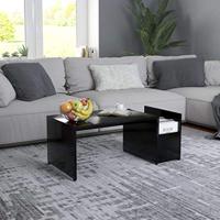 VidaXL Salontafel 90x45x35 cm bewerkt hout zwart - thumbnail