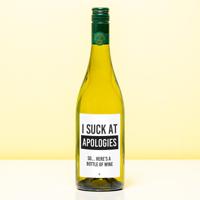 Wijnfles I suck at apologies - Wit (Sauvignon Blanc) - thumbnail