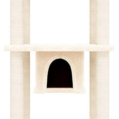 Bussandri Exclusive - Kattenmeubel met sisal krabpalen 169 cm crèmekleurig