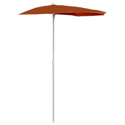 Parasol half met paal 180x90 cm terracottakleurig Parasol half met paal 180x90 cm terracottakleurig