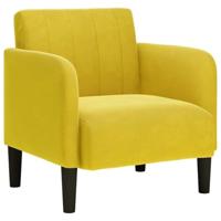 Fauteuil met armleuningen 54 cm fluweel geel - thumbnail