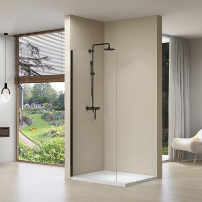 Inloopdouche Van Rijn ST01 Zonder Stabilisatiestang 30x200 cm Helder Glas 8 mm Mat Zwart van Rijn