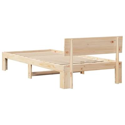 Bedframe met hoofdeinde Naturel 75 x 190 cm Massief grenenhout