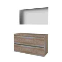 Basic-Line Basic 46 Badkamermeubelset - 120 x 46 cm - Greeploos - 2 Lades - Wastafelblad - Spiegel - Scotch Oak - thumbnail