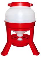 Pluimvee voertoren 20 l rood hopper op pootjes - thumbnail