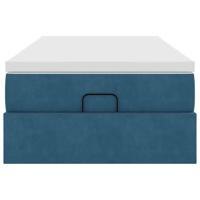 Ottoman bed met matras 80x200cm fluweel donkerblauw - thumbnail