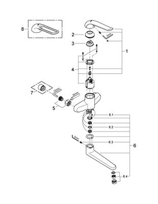 GROHE Euroeco Special wandkraan met draaibare uitloop 21,9cm chroom 32772000 - thumbnail
