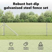 VidaXL Afrasteringspaal zilver 25 x 0,4 m (12 x 12 mm gaas) staal - thumbnail