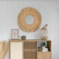 Wandspiegel Atmosphera Jungly Cirkelvormig Natuurlijk Russen (Ø 80 cm) - thumbnail