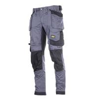 Snickers Workwear 6241 Stretch Werkbroek met holsterzakken grijs/zwart - maat 48 - thumbnail