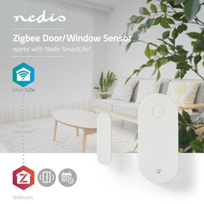 Nedis Slimme Deur/Raam Sensor | Zigbee 3.0 | Wit | 1 stuks - ZBSD10WT ZBSD10WT Nedis Slimme Deur/Raam Sensor | Zigbee 3.0 | Wit | 1 stuks - ZBSD10WT ZBSD10WT