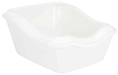 TRIXIE KATTENBAK CLEANY CAT MET RAND WIT 54X45X29 CM TRIXIE KATTENBAK CLEANY CAT MET RAND WIT 54X45X29 CM